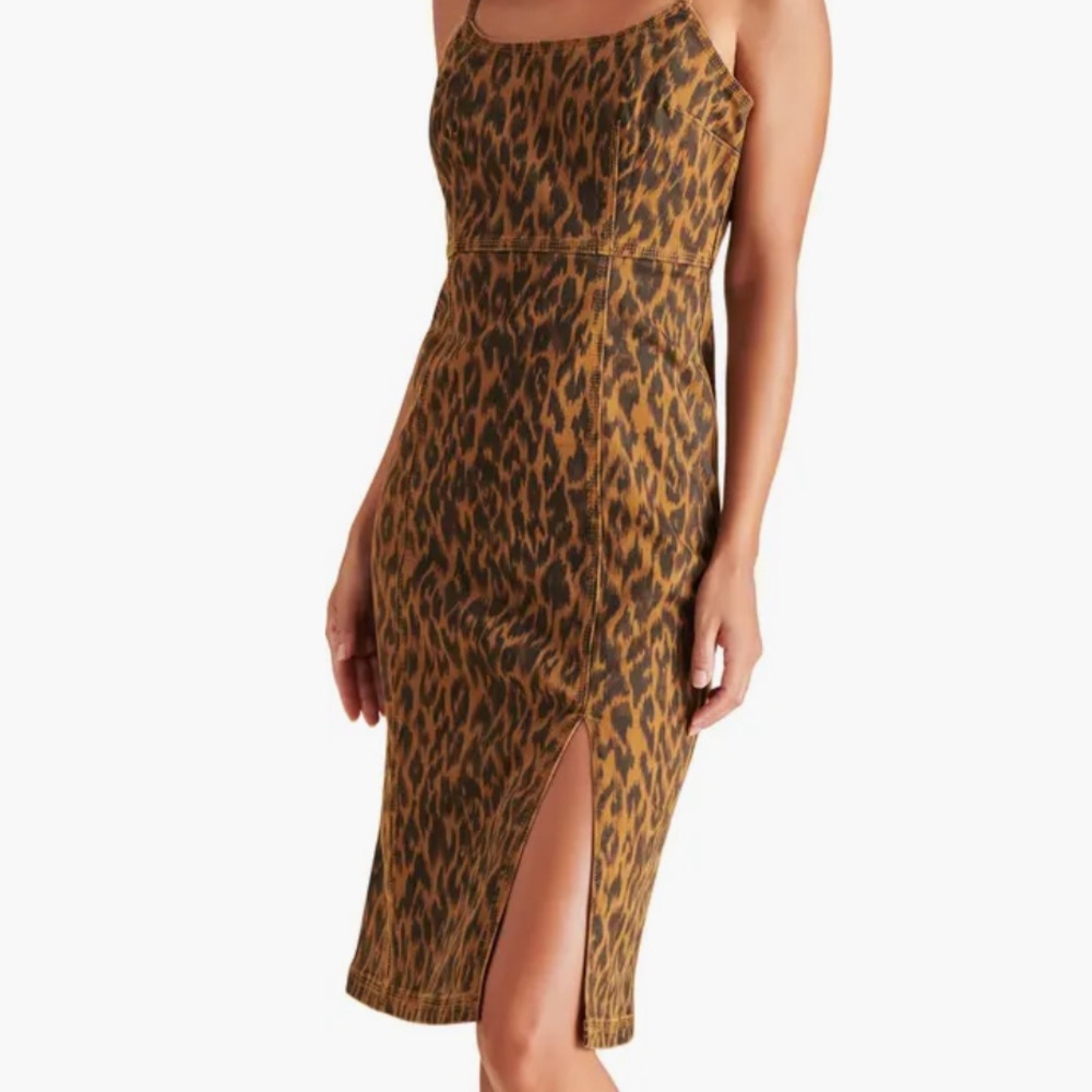 Steve Madden Giselle Leopard Print Denim Dress